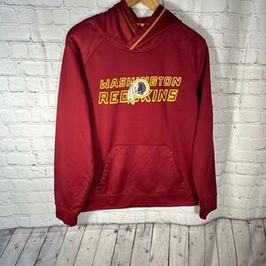 NFL Washington Redskins Hoodie NFL Medium Burgundy Hooded Sweatshirt TX3 Warm